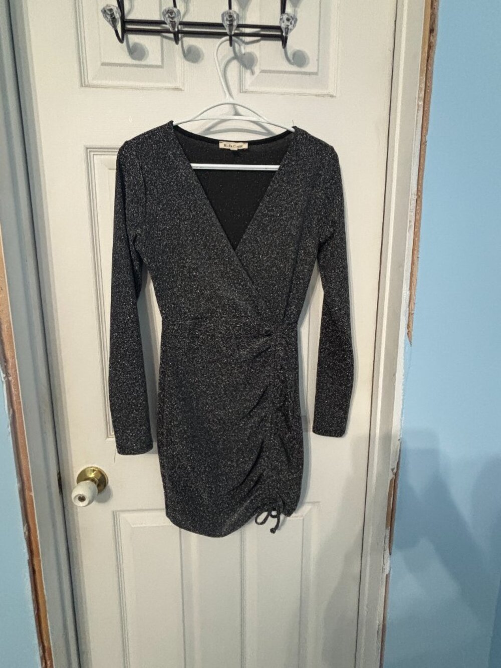 ROLLA COSTER SILVER GLITTER BLACK DRESS , SIZE S